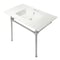 Fauceture KVPB37227W46 37-Inch Console Sink with Stainless Steel Legs (4-Inch, 3 Hole), White/Polished Nickel KVPB37227W46 - alternate 1